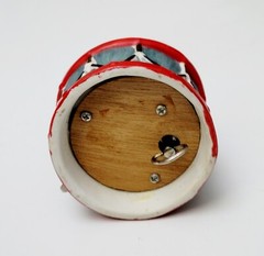 Vintage Working Music Box Boy Soldier Gun Bass Drum Toy Train Song School Days