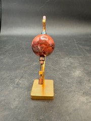 Vintage Brecciated Jasper Stone Calliper Armillary Small Celestial Figurine