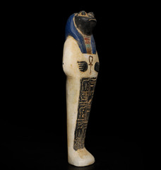 Rare Ancient Egyptian Heqet Frog Goddess Statue Limestone Hieroglyphic Figure