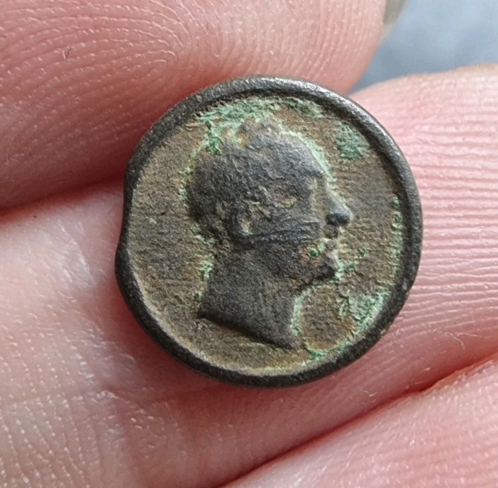 18th Century Cufflink Bust William IV ? Detecting Find Georgian Antique 13mm
