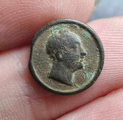 18th Century Cufflink Bust William IV ? Detecting Find Georgian Antique 13mm
