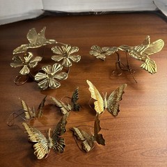 Vtg Home Interiors Brass Butterflies Flowers Hummingbirds Wall Decor Beautiful