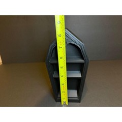 Gothic Coffin Display Shelf Black Halloween Decor Mini Figure Doorables
