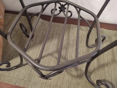 Longaberger Wrought Iron Generations Metal Stand/Table with Wood Shelves & Box