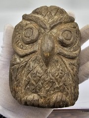 300 BC Ancient Greek Roman Statue Owl Athena Pure Stone Large Carved Artifact
