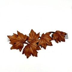 Syroco Faux Wood Maple Leaf Wall Decor Plaque Set 2 Resin Brown Autumn 7686 7687