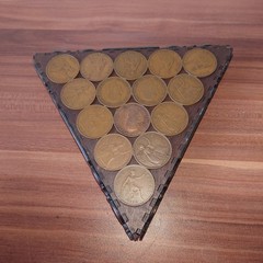 Vintage British Penny Coin Coaster Tray – Pre-Decimal 1930s 1940s Treen