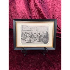 Antique Wall Art – Framed Print – Edwardian Women Fencing – 7.5 x 5.5″
