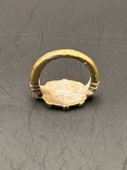 Large ancient Roman Ring bronze ring with decorated engraved bezel Antique Ring