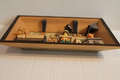Vintage Wooden 3-D Diorama Kitchen Room Scene Picture Box Made in Germany