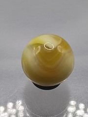 .62″ Akro Yellow, White, Egg Yoke Wonky Corkscrew Marble- #CE147