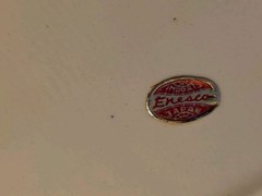 Vintage Enesco 1970s Import Ashtray. White, Gray, & Black. 10 1/8″X 6 1/8″x 7/8″