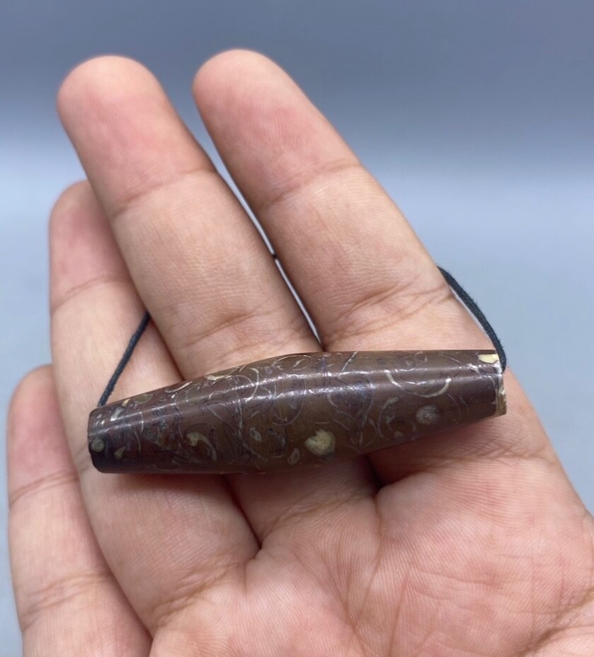 Rare Authentic Old Beautiful Natural Jasper Stone Margarita Bactrian Bead