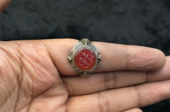 Antique Beautiful Solid Silver Unique Ring With Islamic Writing Carnelian Stone