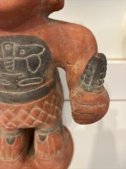 Large Pre-Columbian Replica Clay Ceramic Painted Altarpiece Maize Man God