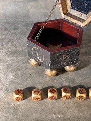 Custom-Crafted Set of Occult Divination & Astrological Dice With Planetary Altar