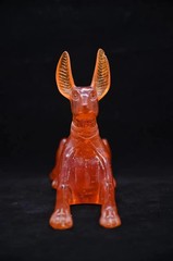 Rare Ancient Egyptian Antique Statue God Anubis Afterlife Amber Stone Egypt BC