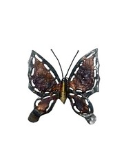 3 Vintage Home Interior Metal Brass Copper Tin Butterflies Wall Decor