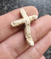 Medieval Lead Pilgrim / Mortuary Cross Metal Detecting Find Antique Religious