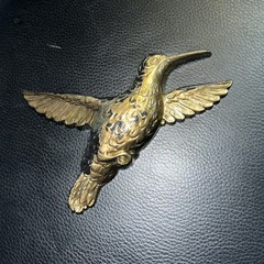 Vintage Homco Gold Hummingbirds Wall Art Home Decor Made In USA Set Of 2