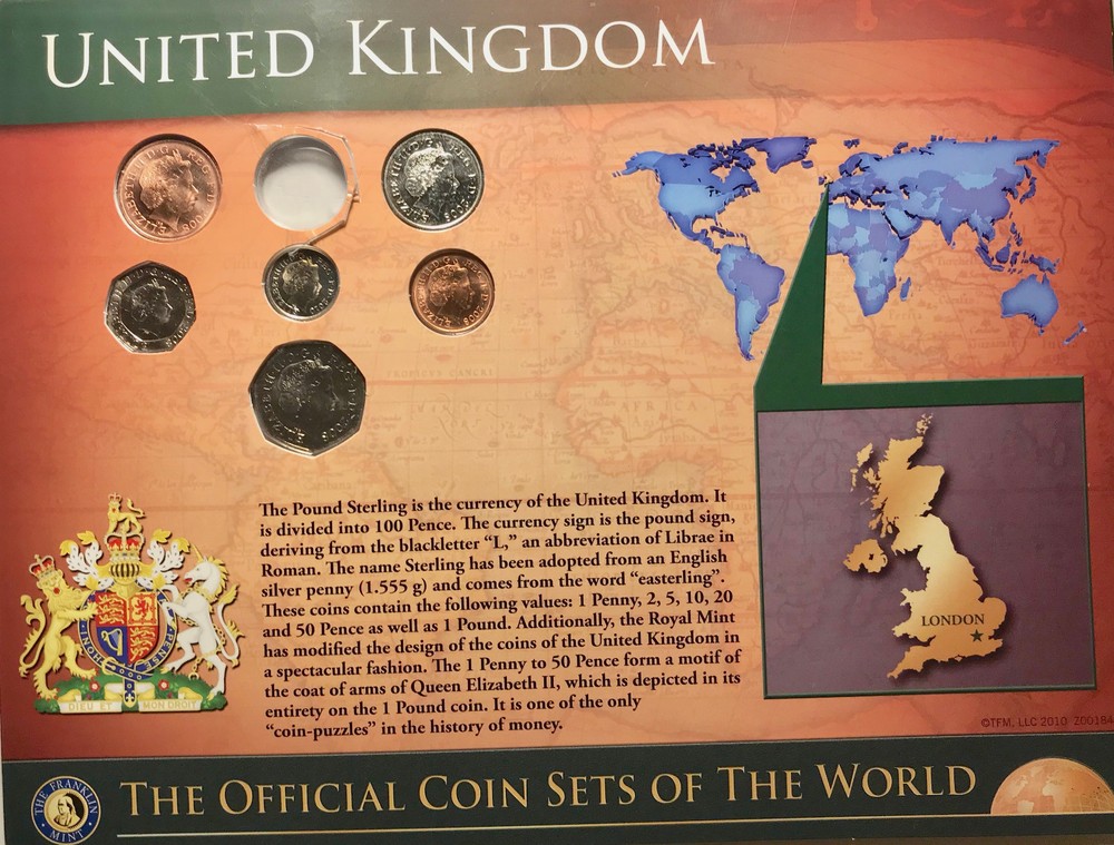 THE OFFICIAL COIN SETS OF THE WORLD BY THE FRANKLIN MINT “UNITED KINGDOM” READ