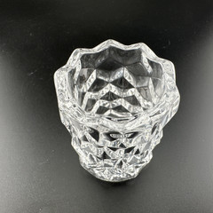 Fostoria American Cube Clear Glass Toothpick Holder Manganese Glow Vintage