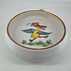 Vintage Ceramic dish Hand painted and Signed By Swiss Artist Alb Hans