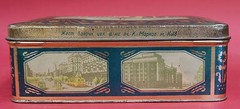 Ukraine SUPREME SOVIET Kiev City Landmarks CANDY TIN BOX 1950s BIG USSR Prop Art