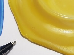 AKRO AGATE 8 PC plate lot OCTAGON GLASS Vintage Slag Glass Plates Blue & Yellow
