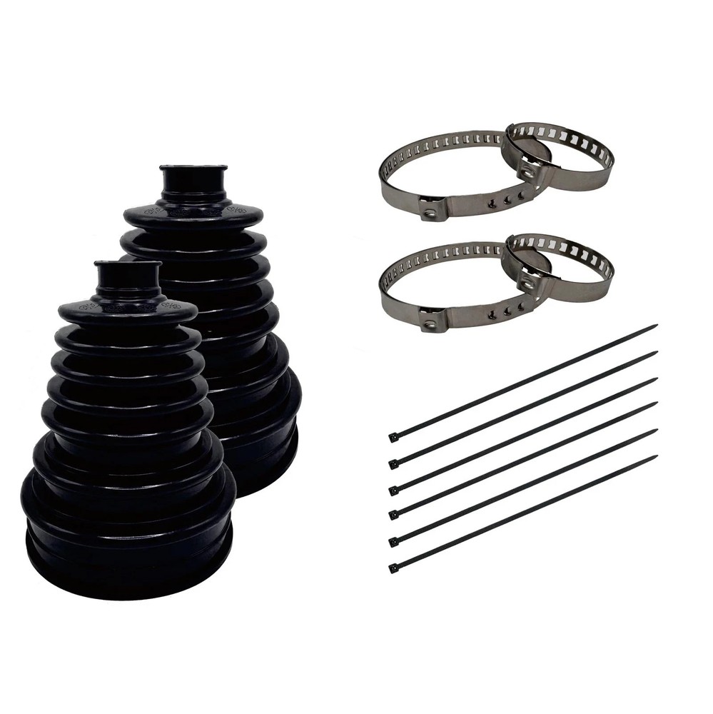 2 PCS Universal CV Joint Boot with 4 Stainless Steel Clamps Repair Kit