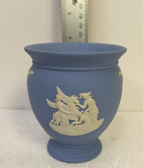 Wedgwood Assorted Lot Of 9 Pieces Blue Jasperware Montreal Olympics Plate, Vase