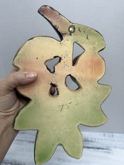 Vtg Chalkware Fruit Plaque 3D Relief Apples On A Branch Retro MCM Wall Decor