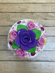 CERAMIC CUPCAKES – 2 pcs. – PERFECT CONDITION – FLORAL DESIGNS
