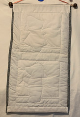 Unbranded GIRL HANGING LAUNDRY & BOY FISHING Appliqued Quilted Wall Hanging EUC