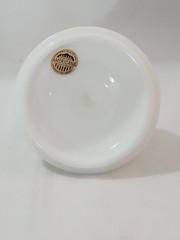 Antique Victory Glass Inc Milk Glass Covered Dish Lace and Dewdrops Pattern EC