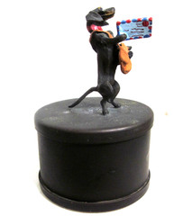 Redl Wien Bronze Hand Painted Dachshund Postage Stamp Coil Dispenser
