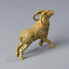 Ancient Bactrian Gold walking Ram Figurine