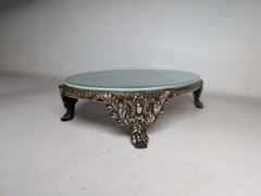 Display Stand Celadon Oval Napoleon’s Empire Style Porcelain/Gilt Bronze, Ormolu