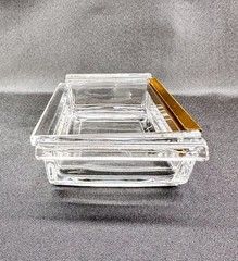 Vintage Art Deco Hinged Clear Glass Jewelry Casket / Trinket Box 1930s–40s READ