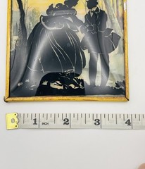 Vintage Pair of Reverse Painted Convex Bubble Glass Courting Couple Pictures