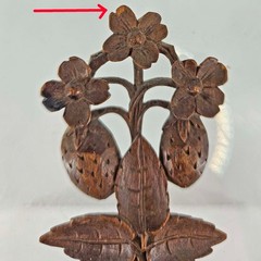 Rare Vintage carved wood Black Forest delicate floral bookmark
