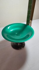 1958 VTG Reed and Barton enameled silverplate modernist tazza