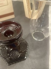 Avon 1876 Cape Cod Collection RUBY RED PEDESTAL Hurricane Lamp ORIGINAL BOX Pz
