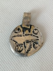 Extremely Rare Ancient Viking Amulet Coin Silver Color Pendant Artifact Stunning