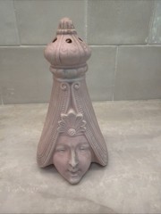 Rare Art Nouveau GYPSY Bisque Porcelain Hatpin Holder by Schafer & Vater Germany