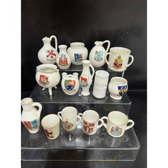 15pc W.H. Goss Miniature Crested China Collection Vintage British Souvenir Lot