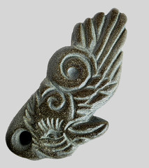 300 BC Ancient Carved Engraved Gemstone Pendant Medallion Amulet Mythical bird