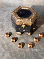 Custom-Crafted Set of Occult Divination & Astrological Dice With Planetary Altar
