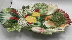 Vtg Fitz and Floyd Classic Herb Garden Thyme Oregano Parsley Canapé Plate 11”