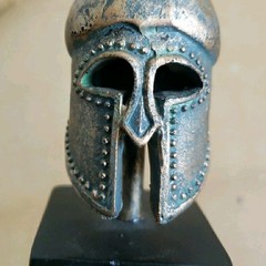 Vintage Small Ancient Greek Copper Corinthian Helmet Roman Spartan 5″ Figurine